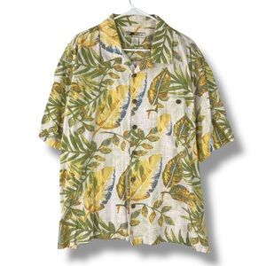 Joe Marlin Hawaiian Shirt Men's 2XL Multicolor Floral Short Sleeve Button Front